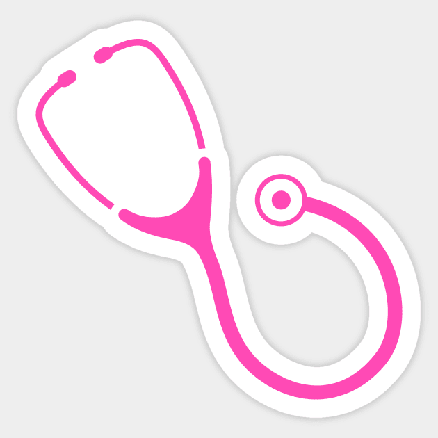 Hot pink stethoscope Sticker by Mhea